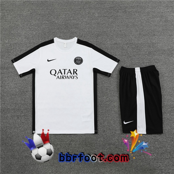 Training T-Shirts Paris PSG + Shorts Blanc 2023/2024