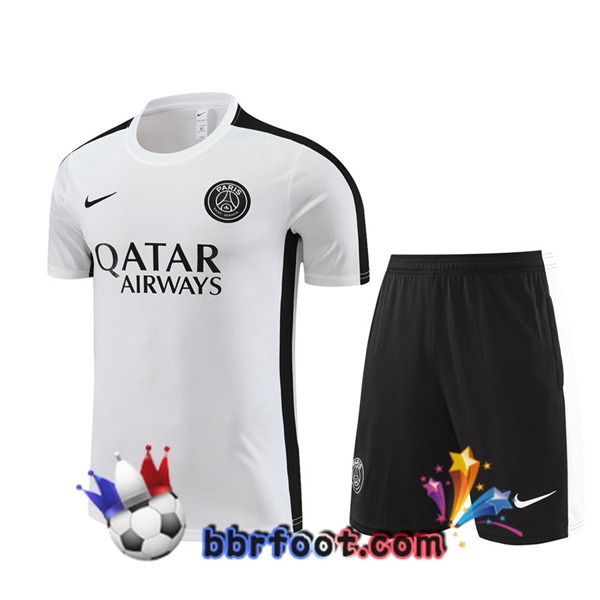 Training T-Shirts Paris PSG + Shorts Blanc 2023/2024