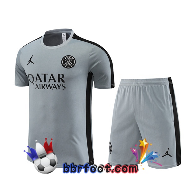 Training T-Shirts JORDAN Paris PSG + Shorts Gris 2023/2024
