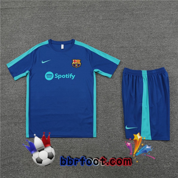 Training T-Shirts FC Barcelone + Shorts Bleu 2023/2024