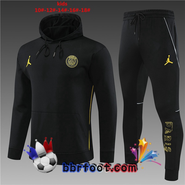 Veste A Capuche Survetement Foot JORDAN Paris PSG Enfant Noir 2023/2024