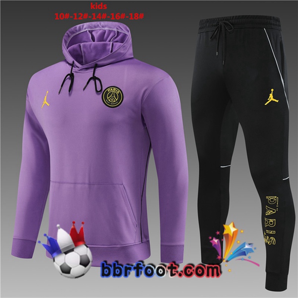 Veste A Capuche Survetement Foot JORDAN Paris PSG Enfant Pourpre 2023/2024