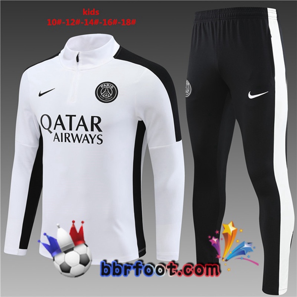 Survetement Foot Paris PSG Enfant Blanc 2023/2024