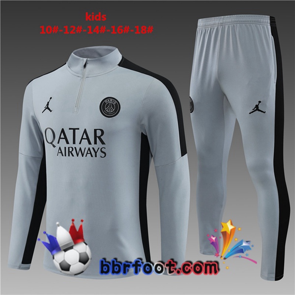 Survetement Foot JORDAN Paris PSG Enfant Gris 2023/2024