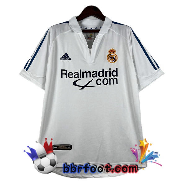 Maillot Foot Real Madrid Retro Domicile Blanc 2001-2002
