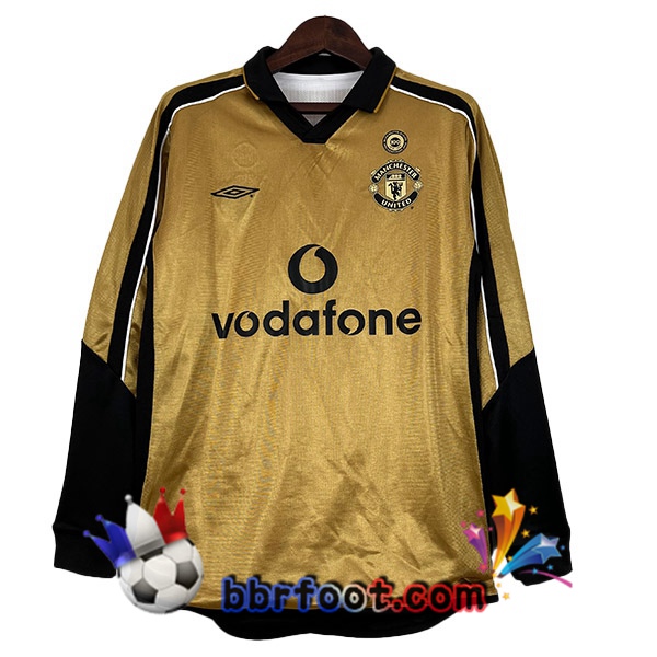 Maillot Foot Manchester United Retro Édition 100e Anniversaire Manche longue Jaune