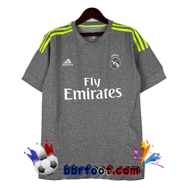 Maillot Foot Real Madrid Retro Exterieur Gris 2015-2016