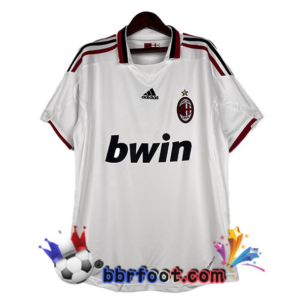 Maillot Foot AC Milan Retro Exterieur Blanc 2009-2010