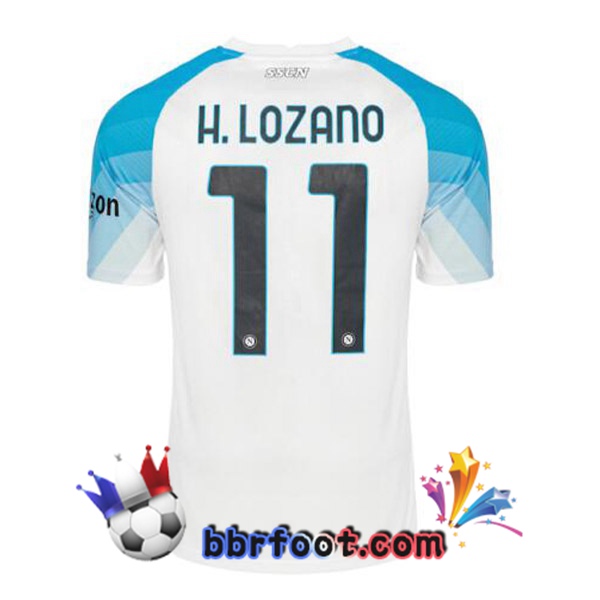 Maillot Foot SSC Naples (H.Lozano 11) Face Game Bleu Blanc 2022/2023