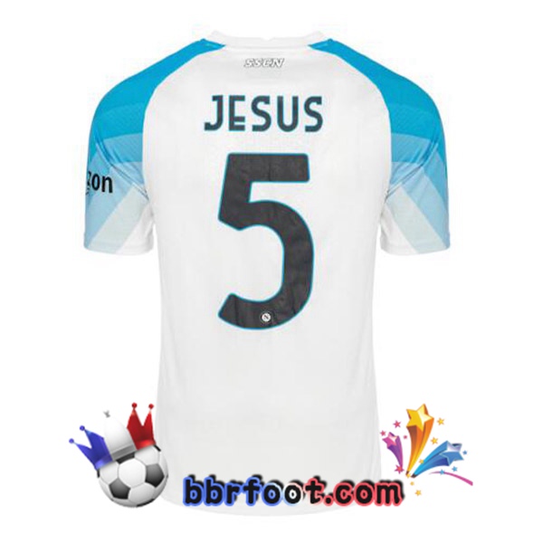 Maillot Foot SSC Naples (Jesus 5) Face Game Bleu Blanc 2022/2023