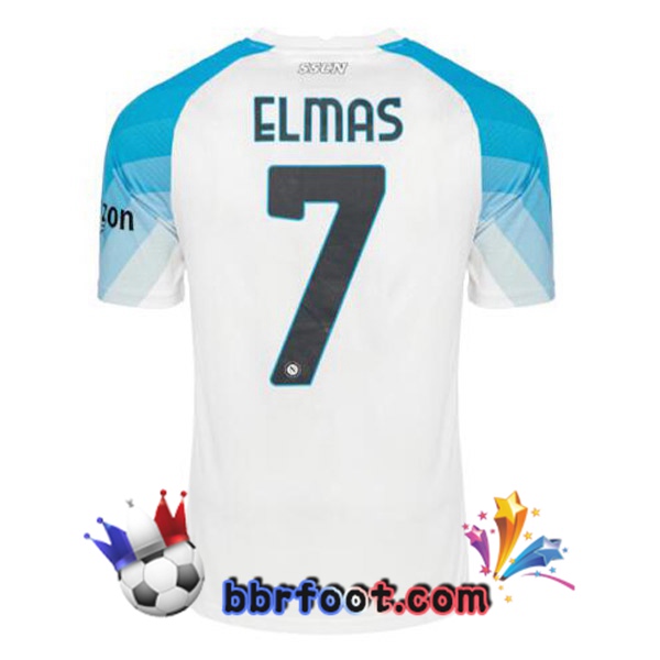 Maillot Foot SSC Naples (Elmas 7) Face Game Bleu Blanc 2022/2023