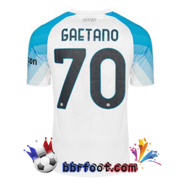 Maillot Foot SSC Naples (Gaetano 70) Face Game Bleu Blanc 2022/2023
