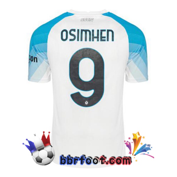 Maillot Foot SSC Naples (Osimhen 9) Face Game Bleu Blanc 2022/2023