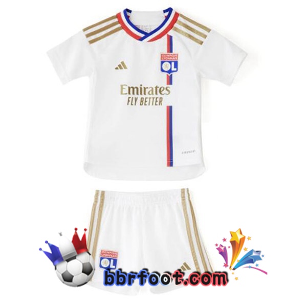 Maillot Foot Lyon OL Enfant Domicile Blanc 2023/2024