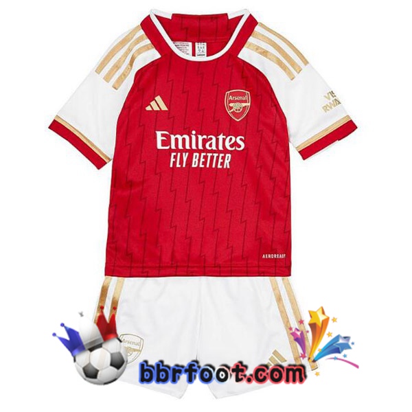 Maillot Foot Arsenal Enfant Domicile Rouge Blanc 2023/2024