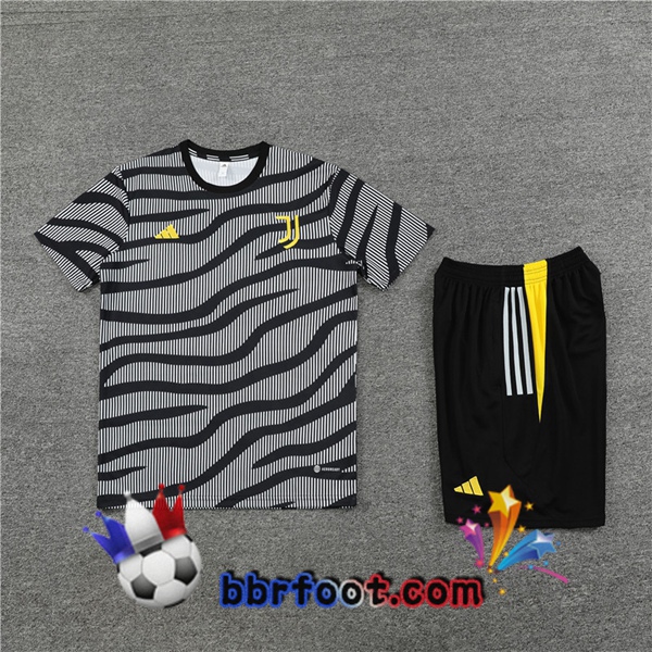 Training T-Shirts Juventus + Shorts Noir Blanc 2023/2024
