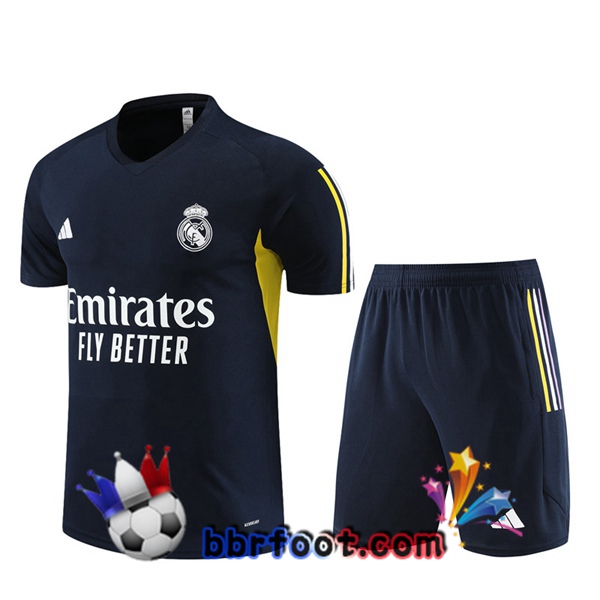 Training T-Shirts Real Madrid + Shorts Bleu Royal 2023/2024