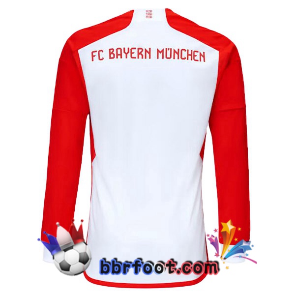 Maillot Foot Bayern Munich Domicile Manche longue Blanc Rouge 2023/2024