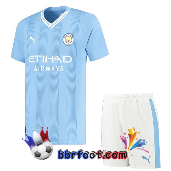 Maillot Foot Manchester City Enfant Domicile Bleu 2023/2024