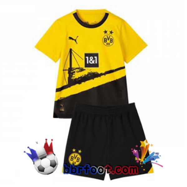 Maillot Foot Dortmund BVB Enfant Domicile Jaune Noir 2023/2024