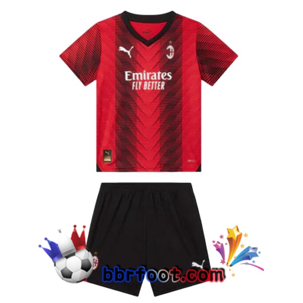 Maillot Foot AC Milan Enfant Domicile Rouge 2023/2024