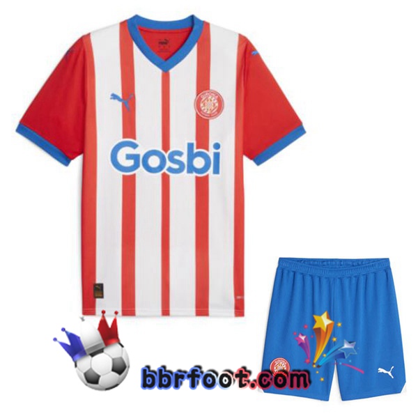 Maillot Foot Girona Enfant Domicile Rouge Blanc 2023/2024