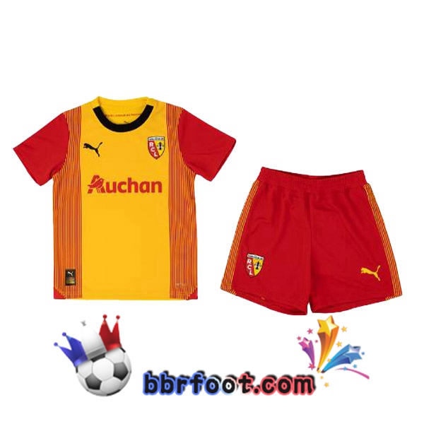 Maillot Foot RC Lens Enfant Domicile Jaune Rouge 2023/2024