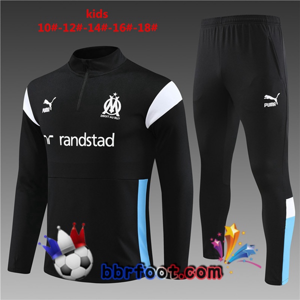 Survetement Foot Marseille OM Enfant Noir 2023/2024