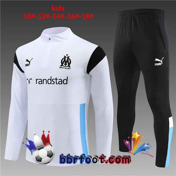 Survetement Foot Marseille OM Enfant Blanc 2023/2024