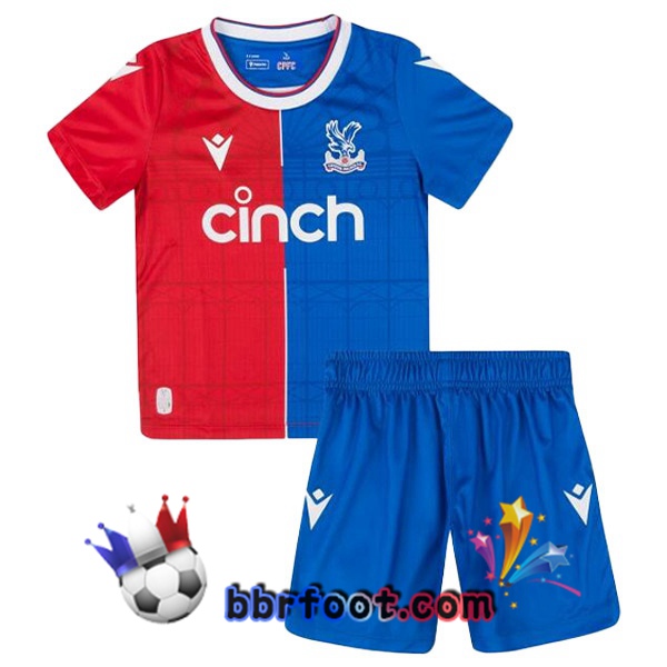 Maillot Foot Crystal Palace Enfant Domicile Rouge Bleu 2023/2024