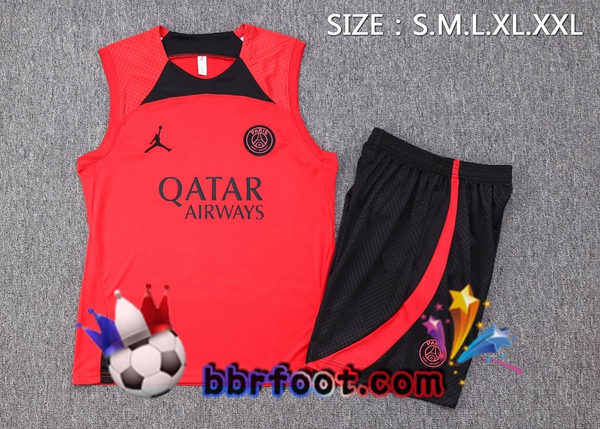 Gilet Foot Paris PSG + Shorts Rouge 2023/2024