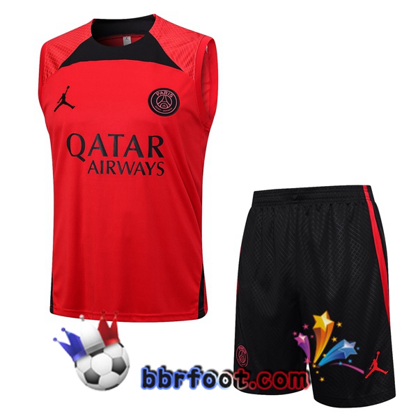 Gilet Foot Paris PSG + Shorts Rouge 2023/2024