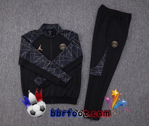 Veste Survetement Foot Paris PSG Noir 2023/2024