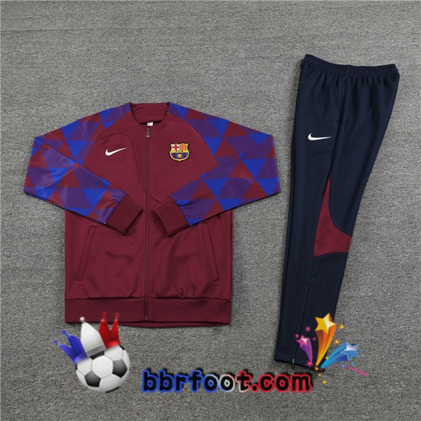 Veste Survetement Foot FC Barcelone Rouge 2023/2024