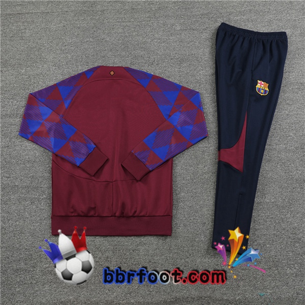 Veste Survetement Foot FC Barcelone Rouge 2023/2024