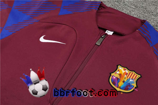 Veste Survetement Foot FC Barcelone Rouge 2023/2024