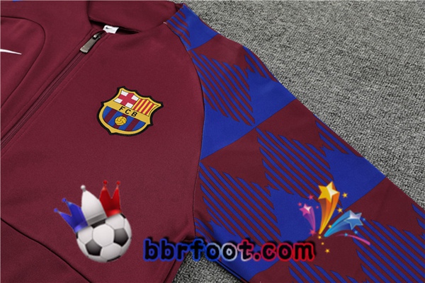 Veste Survetement Foot FC Barcelone Rouge 2023/2024