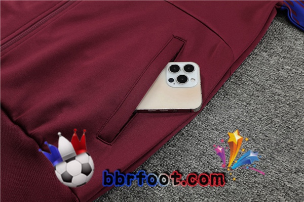 Veste Survetement Foot FC Barcelone Rouge 2023/2024