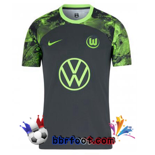 Maillot Foot Vfl Wolfsburg Exterieur Noir 2023/2024