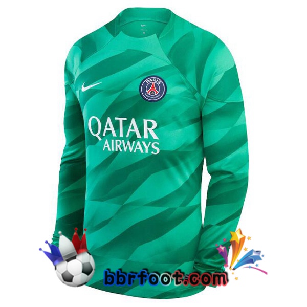Maillot Foot Paris PSG Gardien de but Manche longue Vert 2023/2024