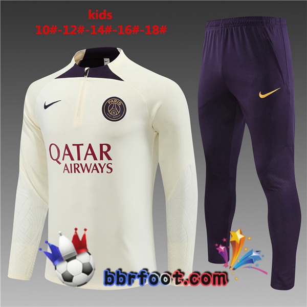 Survetement Foot Paris PSG Enfant Blanc 2023/2024