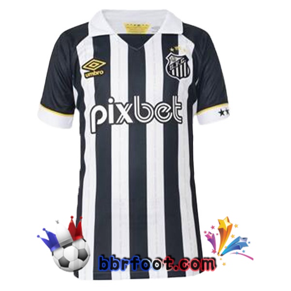 Maillot Foot Santos FC Exterieur Noir Blanc 2023/2024