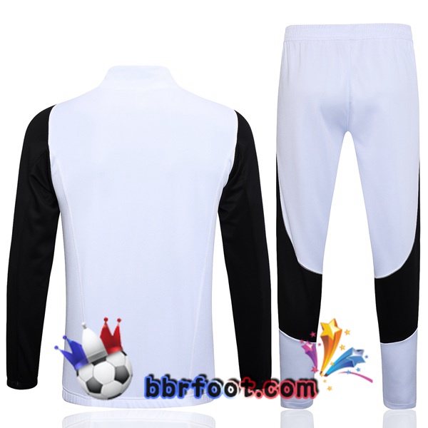 Veste Survetement Foot Juventus Blanc Noir 2023/2024