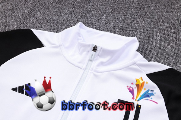 Veste Survetement Foot Juventus Blanc Noir 2023/2024