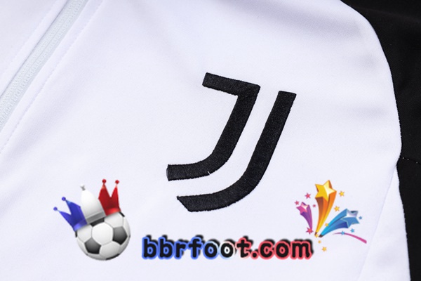 Veste Survetement Foot Juventus Blanc Noir 2023/2024