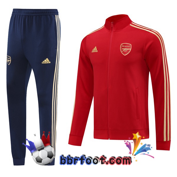 Veste Survetement Foot Arsenal Rouge 2023/2024