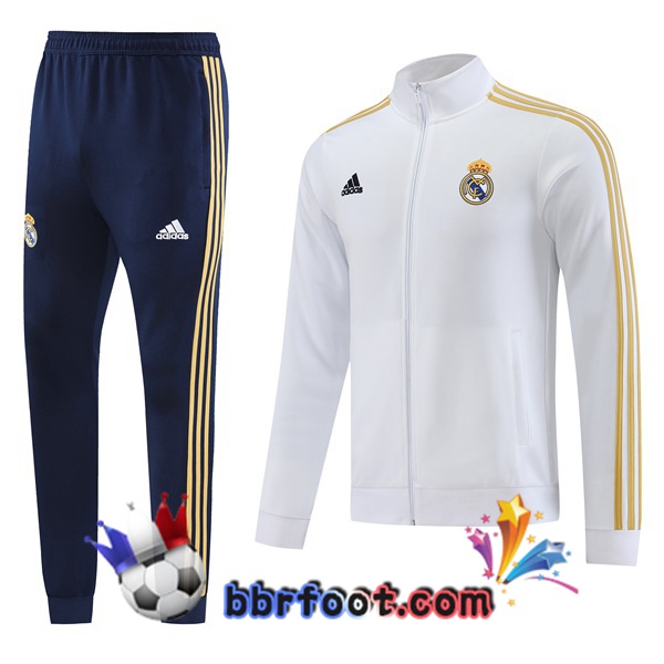 Veste Survetement Foot Real Madrid Blanc 2023/2024