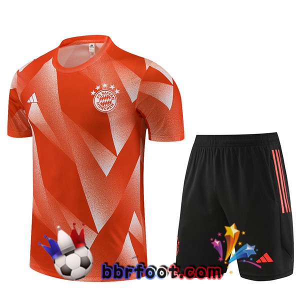 Ensemble Training T-Shirts Bayern Munich + Shorts Orange 2023/2024