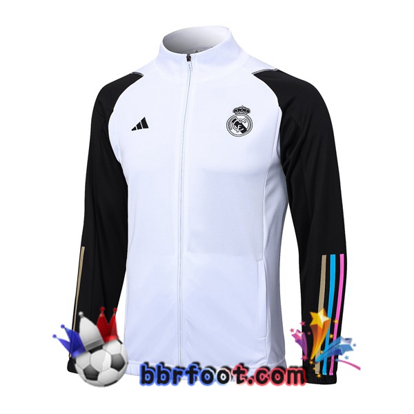 Veste Foot Real Madrid Blanc Noir 2023/2024