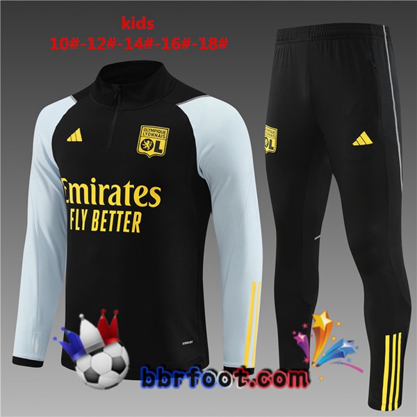 Survetement Foot Lyon OL Enfant Noir 2023/2024